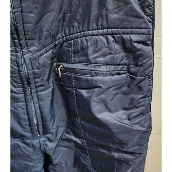VTG Sno Rags Snow Ski Snowboarding Zip Up Bibs Pants Navy Blue Men's Size 34 - Picture 5 of 13